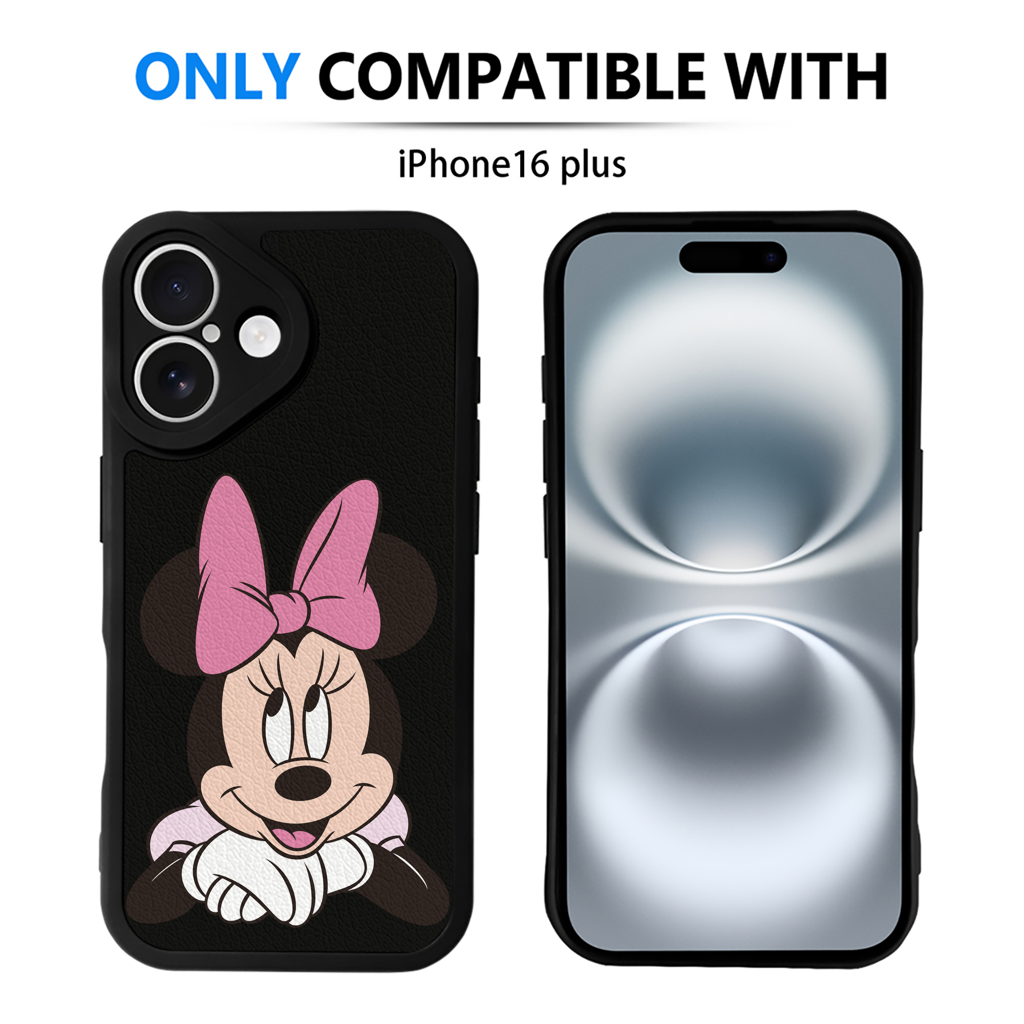（画像用） ミッキーマウス Mickey Mouse 【iPhone 16シリーズ対応】シリコンスマホケース（レザー調） 材質：シリコン